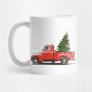 Vintage Pickup Truck Christmas Tree Mug